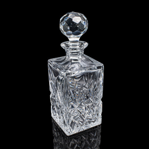 Vintage Whisky Decanter, English, Cut Glass, Scotch Bottle, Whiskey, Spirits