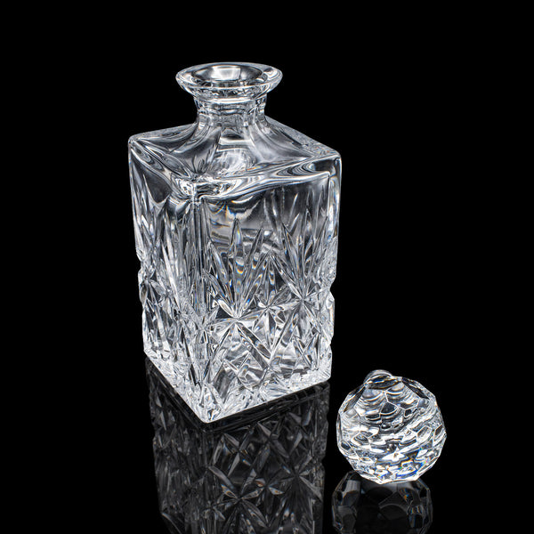 Vintage Whisky Decanter, English, Cut Glass, Scotch Bottle, Whiskey, Spirits