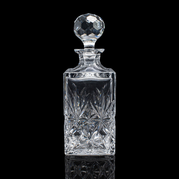 Vintage Whisky Decanter, English, Cut Glass, Scotch Bottle, Whiskey, Spirits