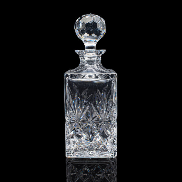 Vintage Whisky Decanter, English, Cut Glass, Scotch Bottle, Whiskey, Spirits