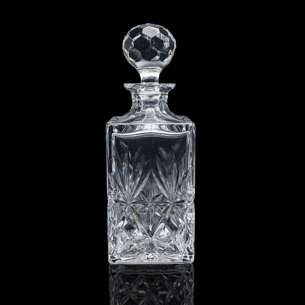 Vintage Whisky Decanter, English, Cut Glass, Scotch Bottle, Whiskey, Spirits