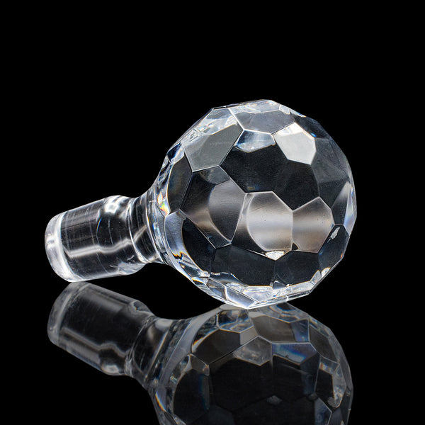 Vintage Scotch Decanter, English, Cut Glass, Whiskey, Barware, Bottle, C.1970