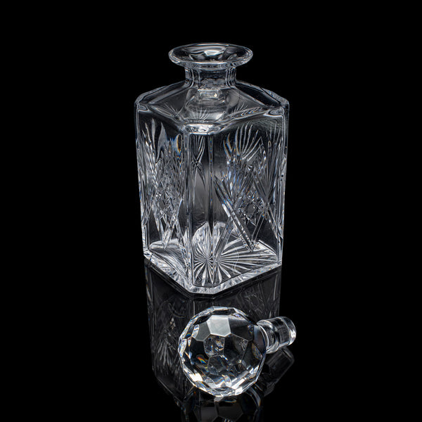 Vintage Scotch Decanter, English, Cut Glass, Whiskey, Barware, Bottle, C.1970