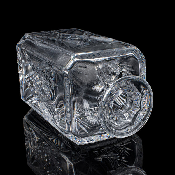 Vintage Scotch Decanter, English, Cut Glass, Whiskey, Barware, Bottle, C.1970