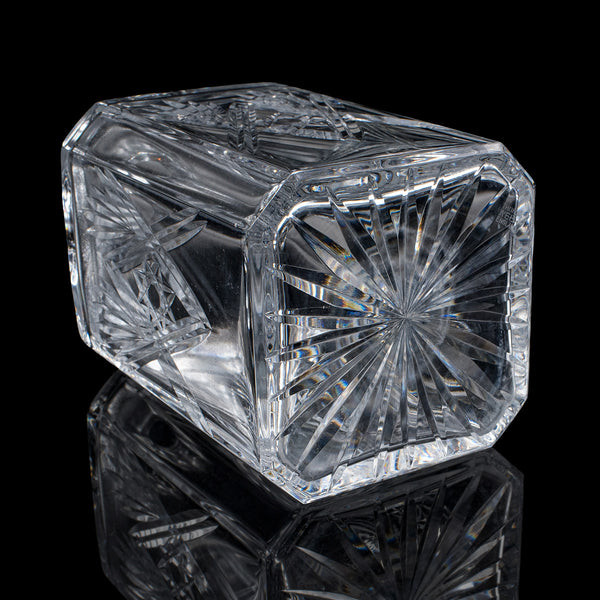 Vintage Scotch Decanter, English, Cut Glass, Whiskey, Barware, Bottle, C.1970