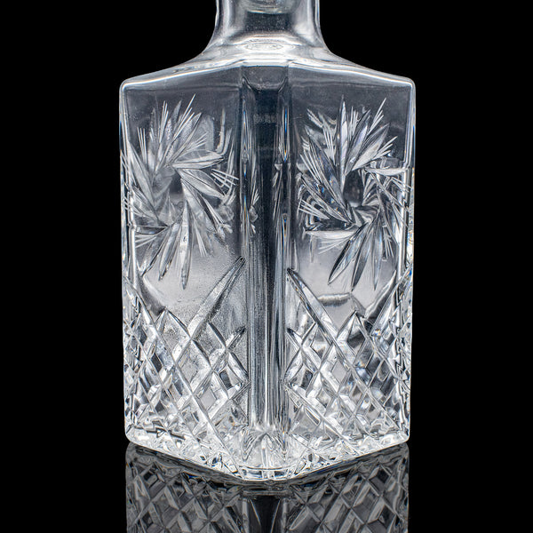 Vintage Whiskey Decanter, English, Cut Glass, Scotch, Brandy, Spirits, C.1975
