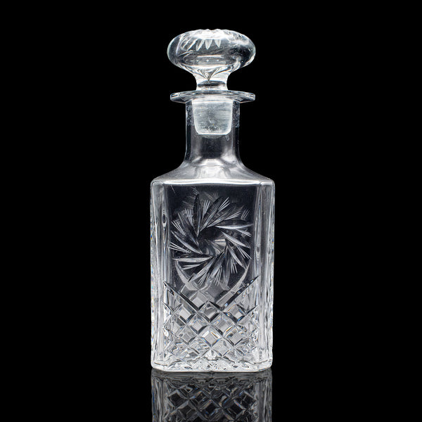 Vintage Whiskey Decanter, English, Cut Glass, Scotch, Brandy, Spirits, C.1975