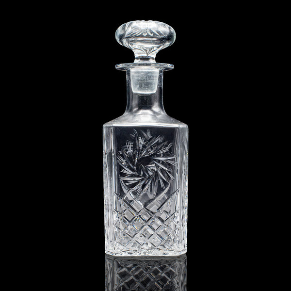 Vintage Whiskey Decanter, English, Cut Glass, Scotch, Brandy, Spirits, C.1975