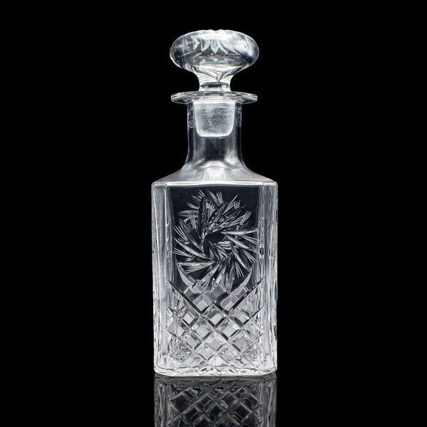 Vintage Whiskey Decanter, English, Cut Glass, Scotch, Brandy, Spirits, C.1975