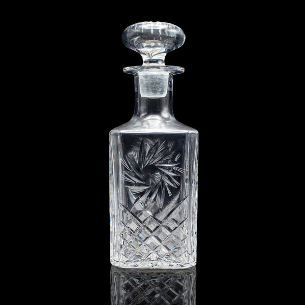 Vintage Whiskey Decanter, English, Cut Glass, Scotch, Brandy, Spirits, C.1975