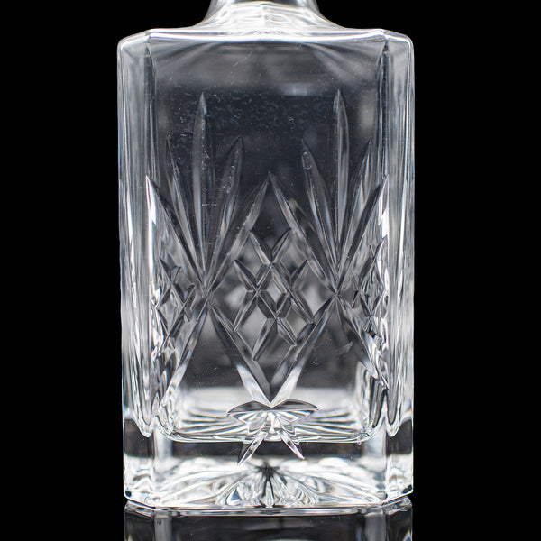 Vintage Whisky Decanter, English, Cut Glass, Scotch, Spirits, Brandy, Circa 1970