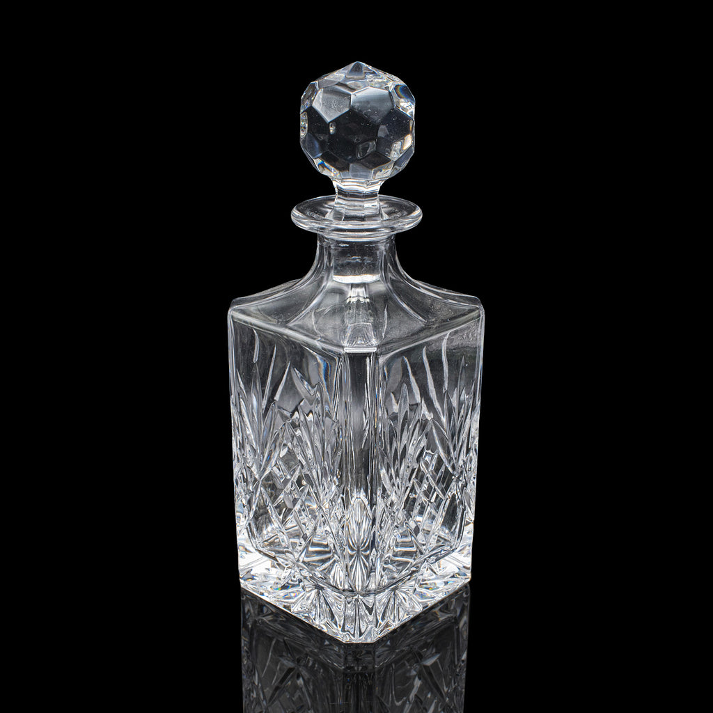 Vintage Whisky Decanter, English, Cut Glass, Scotch, Spirits, Brandy, Circa 1970