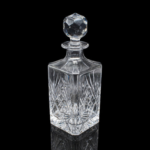 Vintage Whisky Decanter, English, Cut Glass, Scotch, Spirits, Brandy, Circa 1970