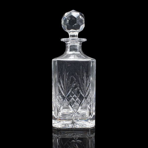 Vintage Whisky Decanter, English, Cut Glass, Scotch, Spirits, Brandy, Circa 1970