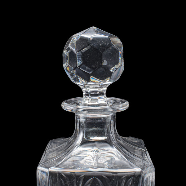 Vintage Whisky Decanter, English, Cut Glass, Scotch, Spirits, Brandy, Circa 1970