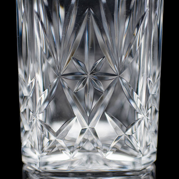 Vintage Scotch Decanter, English, Cut Crystal Glass, Whiskey, Bourbon, Spirits