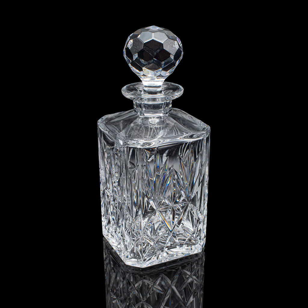 Vintage Scotch Decanter, English, Cut Crystal Glass, Whiskey, Bourbon, Spirits