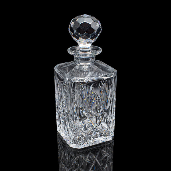Vintage Scotch Decanter, English, Cut Crystal Glass, Whiskey, Bourbon, Spirits