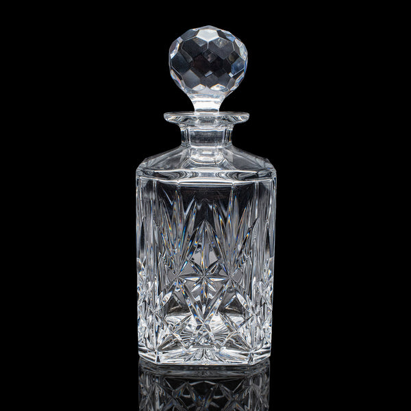 Vintage Scotch Decanter, English, Cut Crystal Glass, Whiskey, Bourbon, Spirits