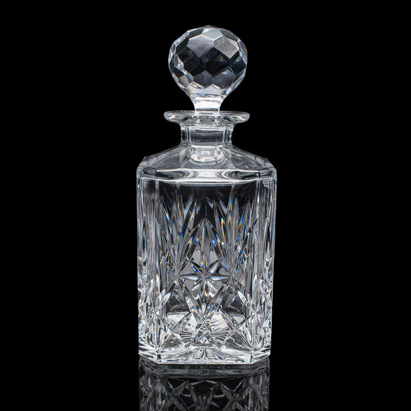 Vintage Scotch Decanter, English, Cut Crystal Glass, Whiskey, Bourbon, Spirits