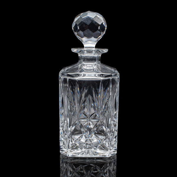 Vintage Scotch Decanter, English, Cut Crystal Glass, Whiskey, Bourbon, Spirits