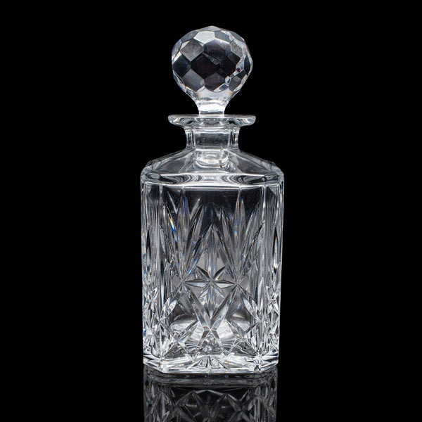 Vintage Scotch Decanter, English, Cut Crystal Glass, Whiskey, Bourbon, Spirits
