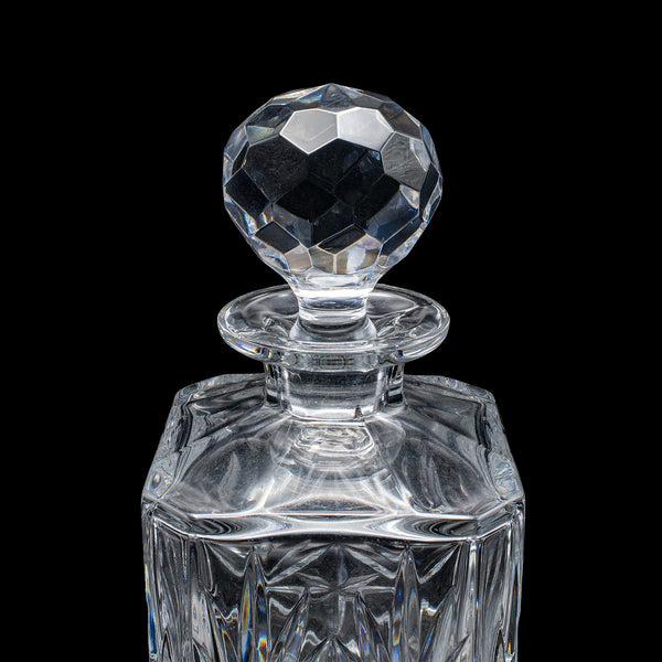 Vintage Scotch Decanter, English, Cut Crystal Glass, Whiskey, Bourbon, Spirits