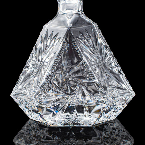 Vintage Liqueur Decanter, English, Crystal Glass, Spirit Bottle, Barware, C.1970