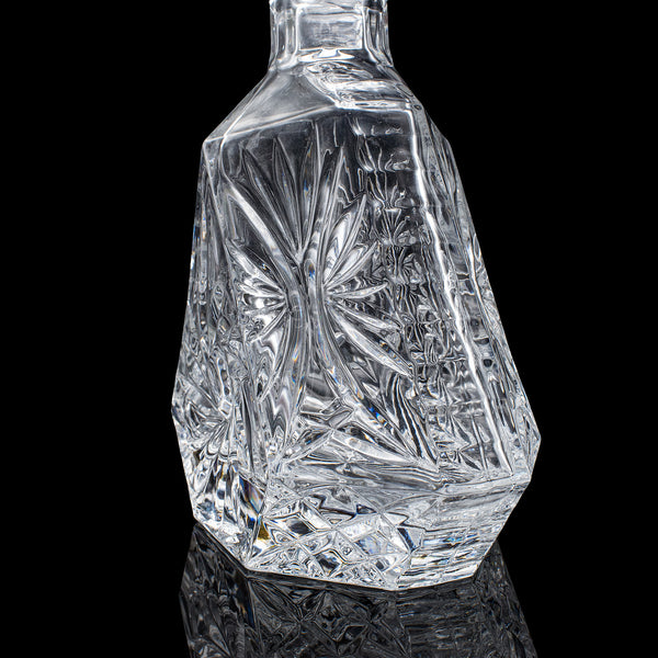 Vintage Liqueur Decanter, English, Crystal Glass, Spirit Bottle, Barware, C.1970