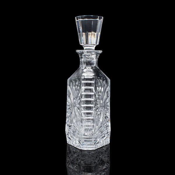 Vintage Liqueur Decanter, English, Crystal Glass, Spirit Bottle, Barware, C.1970