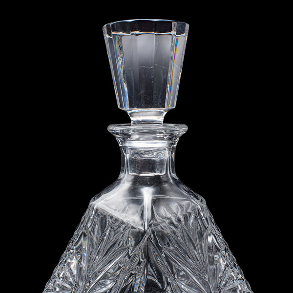 Vintage Liqueur Decanter, English, Crystal Glass, Spirit Bottle, Barware, C.1970