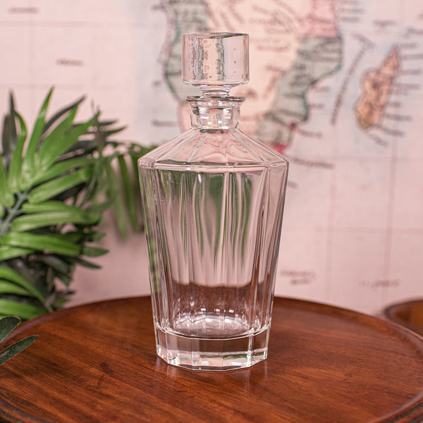 Vintage Brandy Decanter, English, Glass, Spirit Bottle, Art Deco, Mid Century