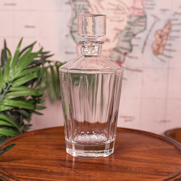 Vintage Brandy Decanter, English, Glass, Spirit Bottle, Art Deco, Mid Century