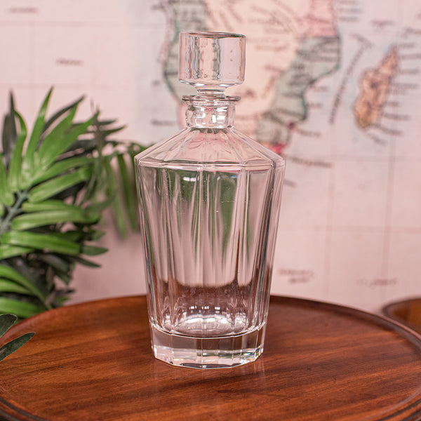 Vintage Brandy Decanter, English, Glass, Spirit Bottle, Art Deco, Mid Century