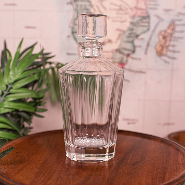 Vintage Brandy Decanter, English, Glass, Spirit Bottle, Art Deco, Mid Century