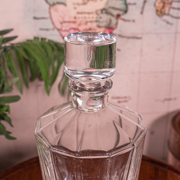 Vintage Brandy Decanter, English, Glass, Spirit Bottle, Art Deco, Mid Century