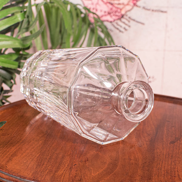 Vintage Brandy Decanter, English, Glass, Spirit Bottle, Art Deco, Mid Century