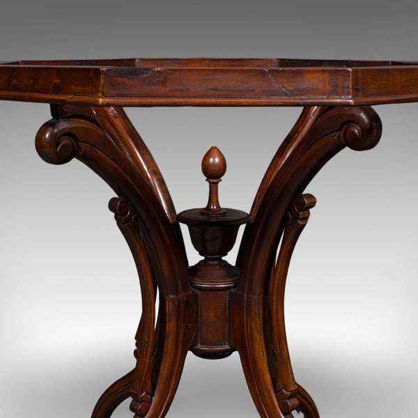 Vintage Octagonal Tea Table, English, Marble Top, Occasional, Regency Revival