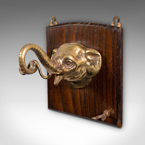 Antique Elephant's Head Gong, English, Brass, Mounted Dinner Chime, Victorian