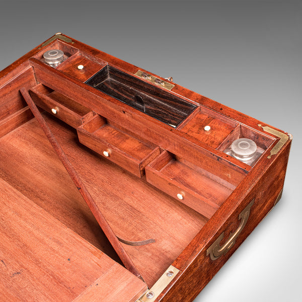 Antique Correspondence Box, Irish, Walnut, Writing Slope, Austin, William IV