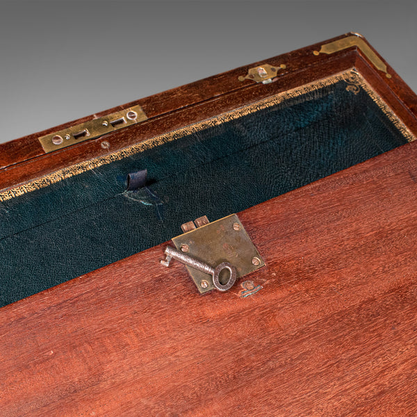 Antique Correspondence Box, Irish, Walnut, Writing Slope, Austin, William IV