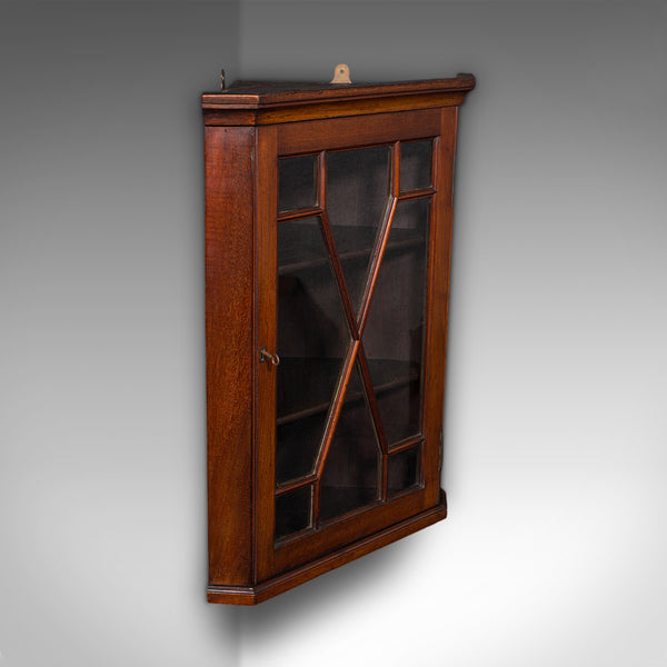 Small Antique Glazed Corner Cupboard, English, Wall Display Cabinet, Edwardian - London Fine Antiques