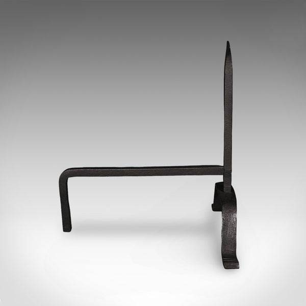Pair of Antique Fire Dogs, English, Wrought Iron, Fireplace Andiron, Victorian - London Fine Antiques