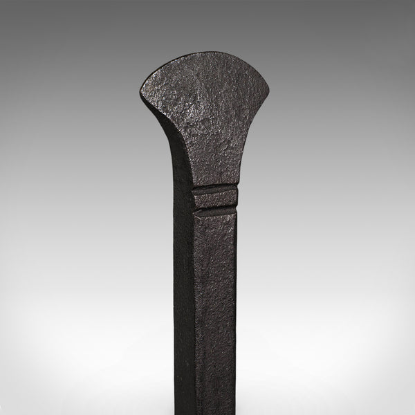 Pair of Antique Fire Dogs, English, Wrought Iron, Fireplace Andiron, Victorian - London Fine Antiques