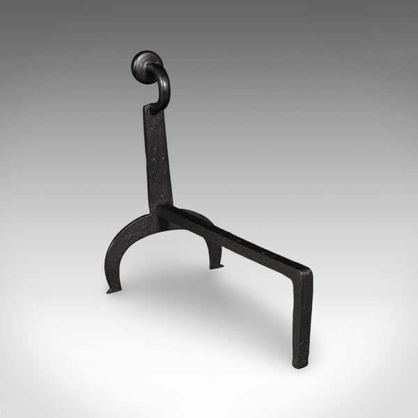 Pair of Antique Fire Dogs, English, Wrought Iron, Fireside Andiron, Victorian - London Fine Antiques