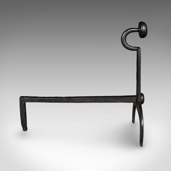 Pair of Antique Fire Dogs, English, Wrought Iron, Fireside Andiron, Victorian - London Fine Antiques