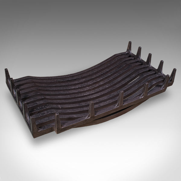 Antique Dragon Motif Fireplace Set, English, Fire Basket, Andirons, Edwardian