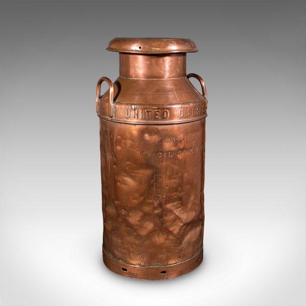 Vintage Dairy Set, English Copper, Milk Churn, Pail, Country Kitchen, Circa 1950