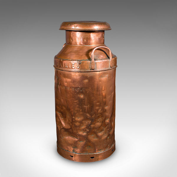 Vintage Dairy Set, English Copper, Milk Churn, Pail, Country Kitchen, Circa 1950