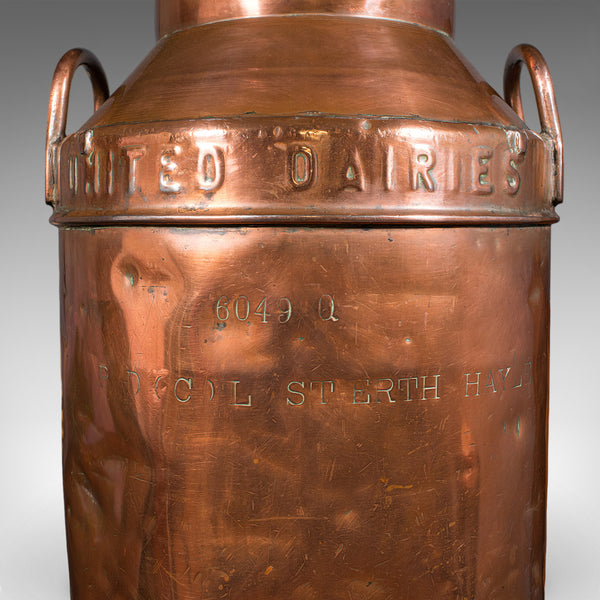 Vintage Dairy Set, English Copper, Milk Churn, Pail, Country Kitchen, Circa 1950